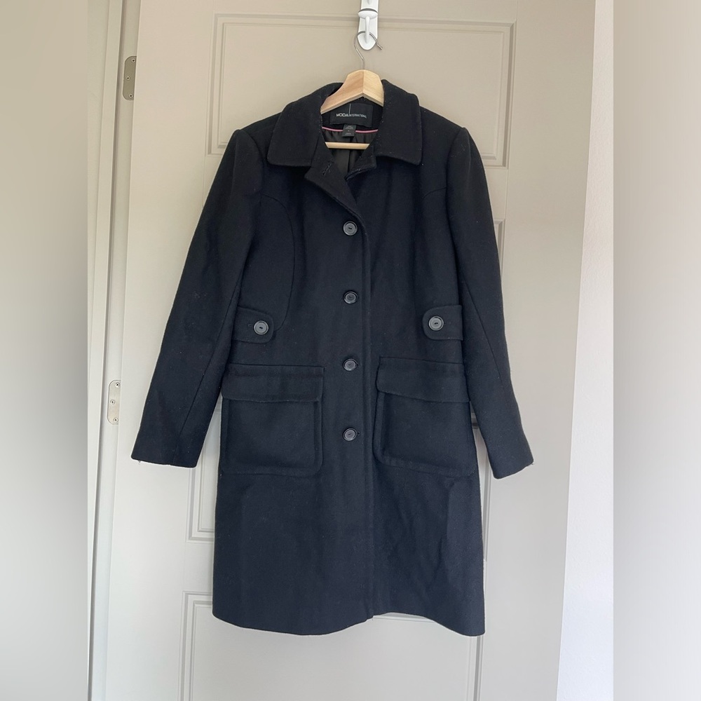 Classic Black Wool Pea Coat